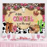 Lofaris Pink Cowgirl Ranch Vintage Gender Reveal Backdrop